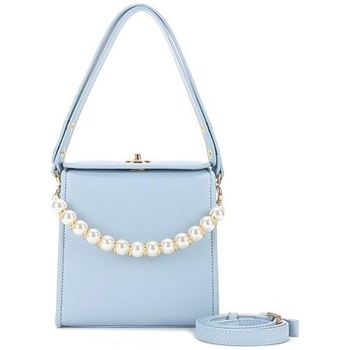 OUSSON New Design Small Square Leather Underarm Bag Exquisite Female Tote Handbag Fashion Pearl Bag