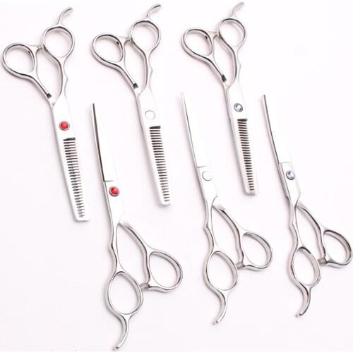 Left Hand 6" Customize Logo Cutting Scissors Thinning Shears Hair Clippers Professional Hairdressing Scissors Beauty Tools C8000