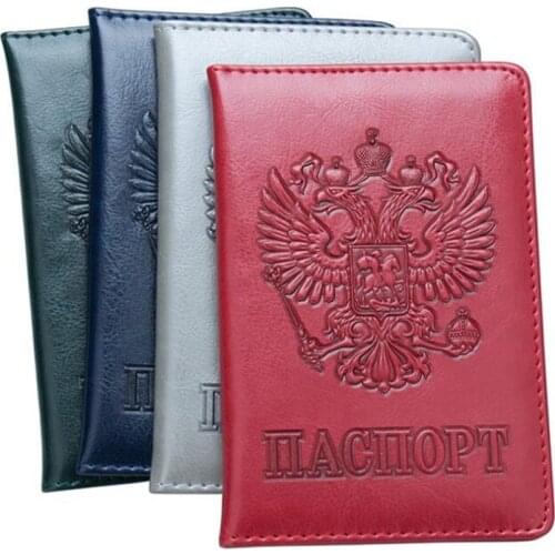 New High Quality Passport Cover for Men Women Travel Passport Case Russia Travel Document Cover SIM Passport Holders Protector