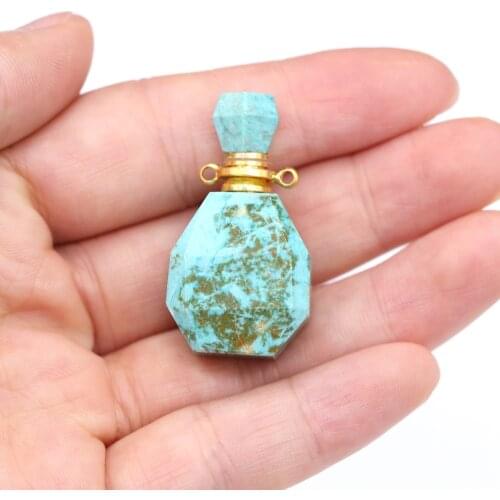 Charm Rose Quartzs Perfume Bottle Jewelry Accessories DIY Making Fashion Necklace Earrings for Women gift