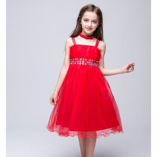 Flower girl dress birthday wedding formal pageant recital straps dress children infantis clothing costume 2-7 age