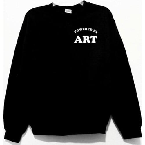 ZBBRDD Powered By Art 100% Cotton Pullover Full Long sleeve Top shirts Cotton Casual Sweatshirt for women Ladies