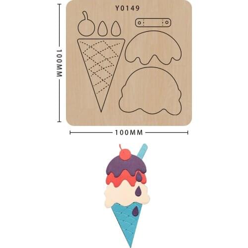 Cutting Mold Diy Leather Ice Cream Cone Scrapbooking Knife Mold Suitable For Sizzix Big Shot Machines
