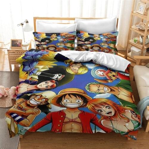 Luxury 3d Cartoon Monkey D. Luffy Anima One Piece Twin Queen King Size Bedding Set 2/3pcs Kids Adult Duvet Cover Set Pillowcases