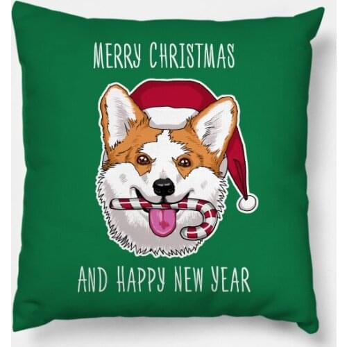 Christmas Corgi Pillowcases Decor for Home Noel Christmas Gifts Navidad 2020 Xmas Cristmas Decor Happy New Year 2021