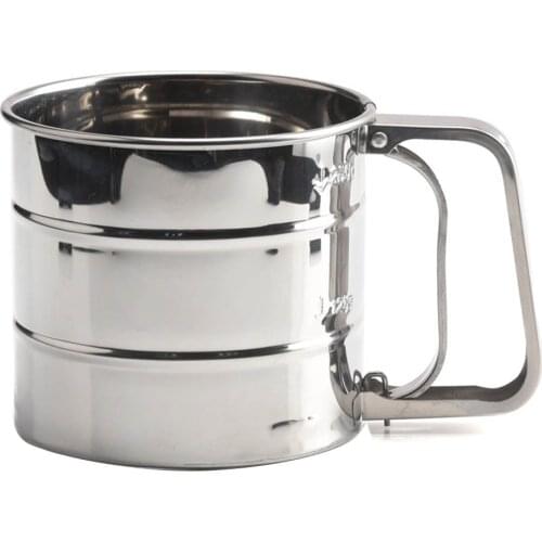 Hand-held Flour Sieve Cup Powder Sieve Stainless Steel Mesh Knife Baking kitchen Gadget For Cakes Sugar Mesh Sieve Pastry Tools