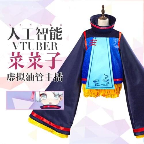【Sep. STOCK】Anime Vtuber Nanako Stage Uniform Dress Cosplay Costume Tops+pants+headwear Women Halloween Free Shipping 2020 New