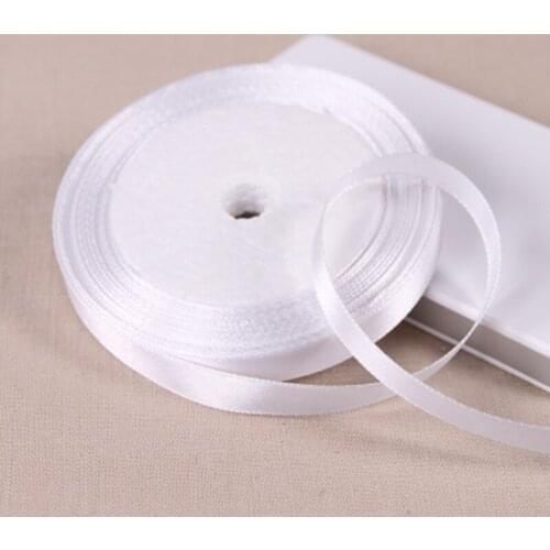 10 mm 3/8'' 25 Yards Silk Satin Ribbon , Wedding decorative ribbons, gift wrap, DIY handmade materials 01 white