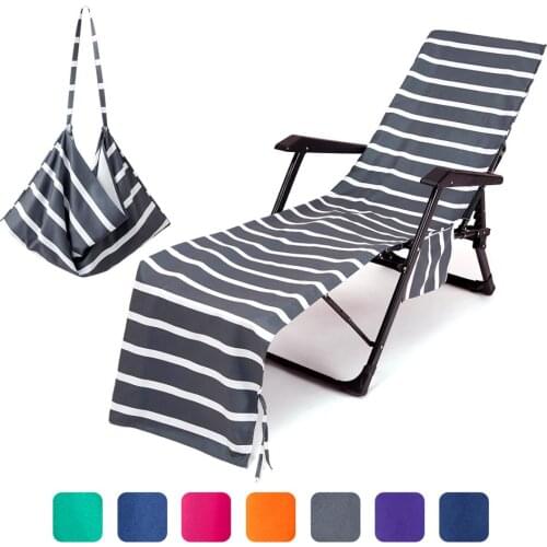 Lounge Chair Beach Towel Cover Microfiber Pool Lounge Chair Cover with Pockets Holidays Lounge Chair Mate for Sun Lounger Beach