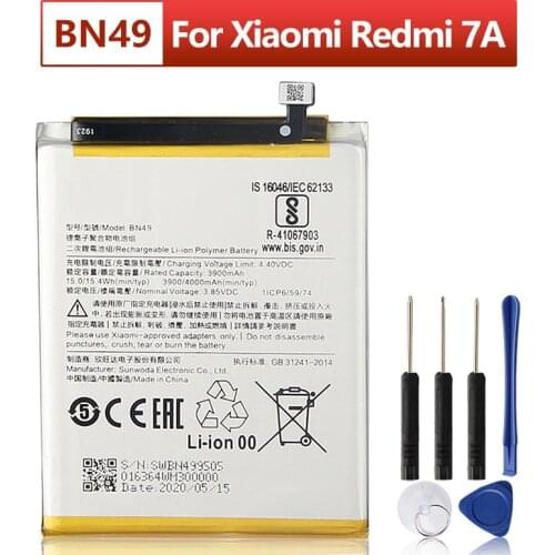 Original XIAOMI BN49 Replacement Phone Battery For Xiaomi Redmi 7A Redmi7A Authentic Phone Batteries 4000mAh