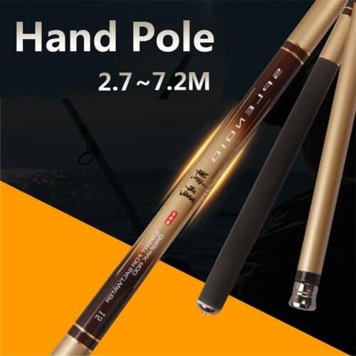 2.7-7.2 M Stream Fishing Rod Carbon Fiber Telescopic Fishing Pole Ultra Light Ultra-fine Fishing Hand Pole Accessories Tool