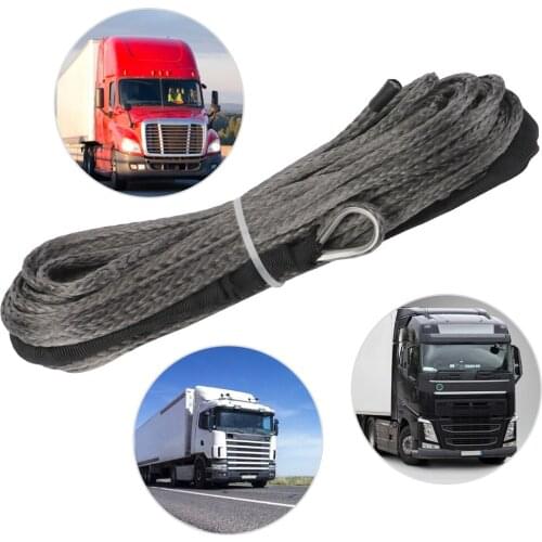 Winch Line Tow Rope UHMWPE Rope Synthetic Fiber Towing Rope 4.8mm*15M Gray Car Wash Maintenance String for ATV UTV Off-Road