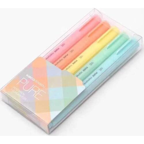 Xiaomi 5Colors/Lot Highlighter Macaron Pastel Color Pen for School Marker Stationery Office Mark study best gift
