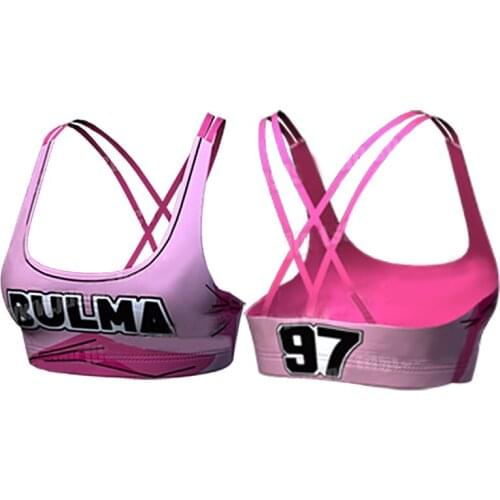 Breathable Womens Bra Fashion Goku BULMA Printed Cosplay Fitness Bra Push Up Tops 2021 New Gym Fitness Women Sports Ruuning Bra