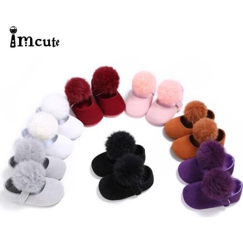 Imcute Toddler Lovely Baby Girls Anti-slip Shoes Newborn Slipper Cotton Shoes Sneaker Boots Winter Warm Shoes 0-18M