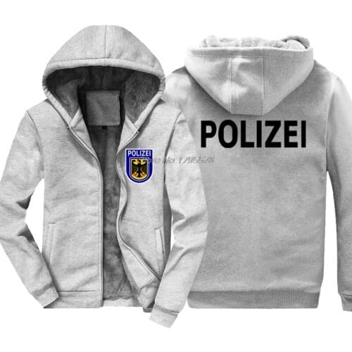 Winter Fashion Men Zipper Thicken Sweatshirt New Bundespolizie Cities Berlin Special Police Force Bundespolize Hoodies Jacket
