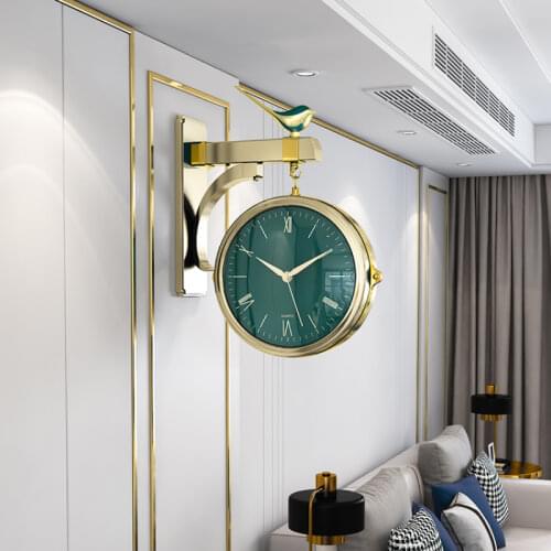 Gold Large Wall Clock Modern Design Nordic Silent Double Sided Wall Clock Creative Luxury Zegar Scienny Wall Clock Home Decor 22