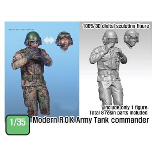 1/35 Scale Unpainted Resin Figure Modern R.O.K Tank Commander collection figure
