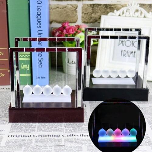 1 pcsNewton Cradle Pendulum Ball Luminous Balance Swing Ball Toy Decompression Toys Gifts Home Desk Decoration Office Ornaments
