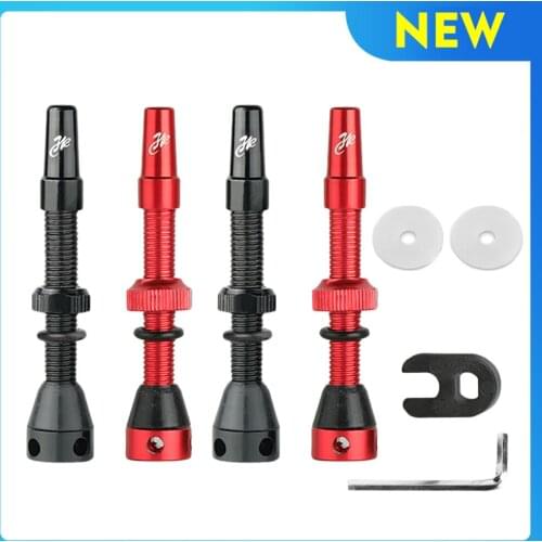 2PCS Bicycle Tubeless Carbon Rim Presta Valves 44/60mm F/V Nipple Brass Core CNC Machined Anodized W/Tool for Mountain/Road Bike