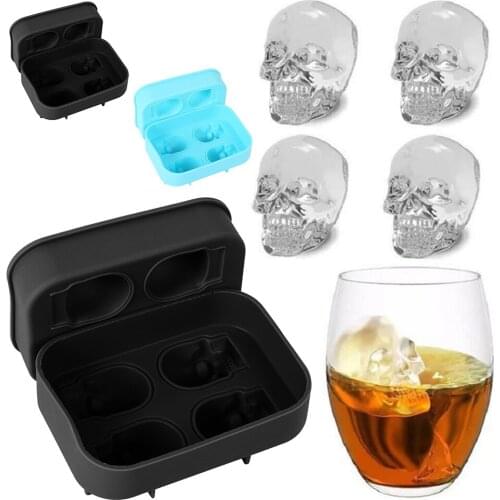 2021 Hot sale 3D Skull Silicone Mold Ice Cube Maker Chocolate Mould Tray Ice Cream DIY Tool Whiskey Wine Cocktail Ice Cube