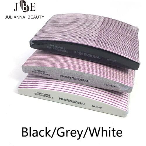 25Pcs Three Color Professional Nail File 100/180 Lime Manicure Tools Sanding Polish Buffer Acrylic Nail Art tool Nail Polisher