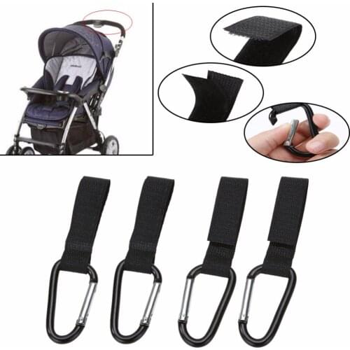 4Pcs Universal Bag Hooks for Wheelchair Stroller Carabiner Clips Baby Strollers Bag Hooks Shopping Bag Clip Accessories
