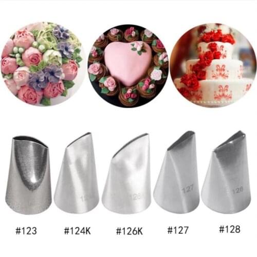 5Pcs/set Austin Rose Stainless Steel Icing Piping Tips Petal Flower Fondant Nozzles Cake Decorating Pastry Tools Bakeware