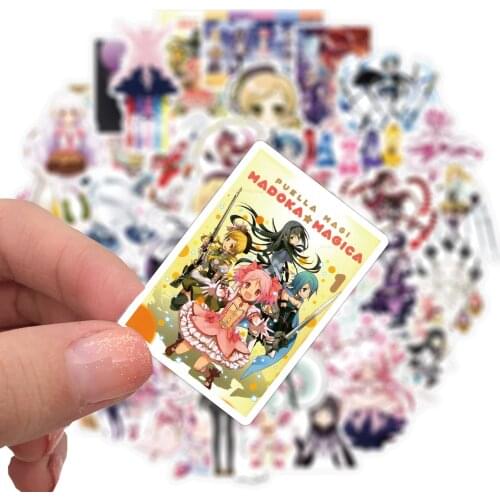 50PCS Japan Anime Puella Magi Madoka Magica Cartoon Stickers Decal DIY Bike Luggage Guitar Laptop Cool Sticker for Kids
