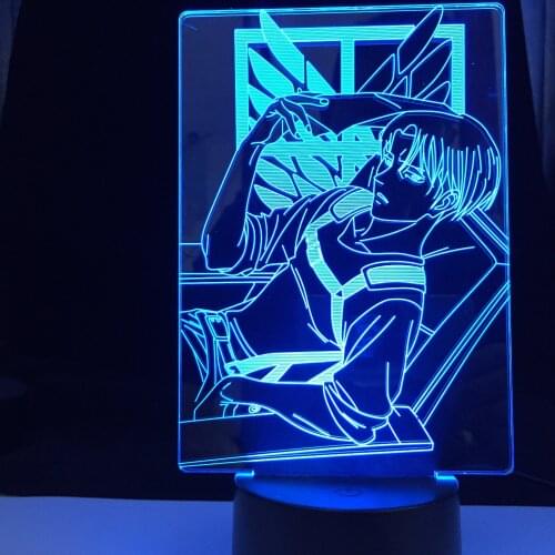 Acrylic 3d Lamp Levi Ackerman Anime Attack on Titan for Home Room Decor Light Child Gift Captain Levi Ackerman LED Night Light