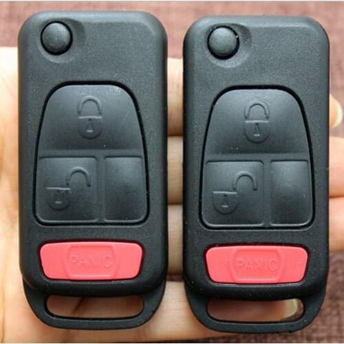 DAKATU With Sticker 2 +Panic Button Flip Fold Remote Car Key Shell Case For Mercedes For Benz ML320 SL500 SLK230 SL500 Replaced