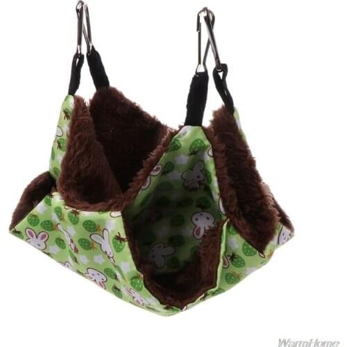Pet Hammock Double-layer Plush Fleece Soft Winter Warm Hanging Nest Sleeping Bed Small Pets Hamster Squirrel Chinchilla Guinea