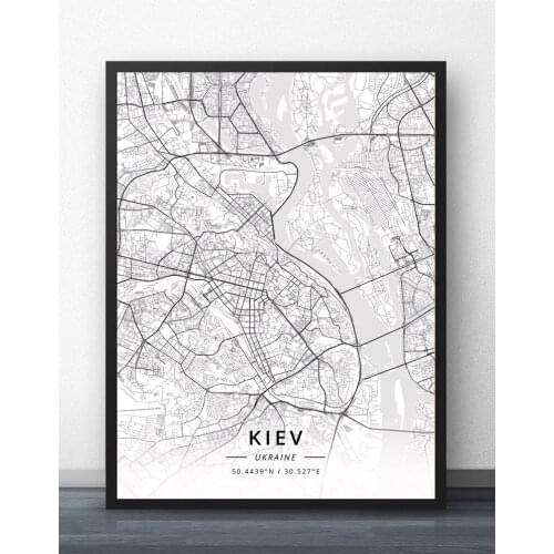 Kiev Ukraine Map Poster