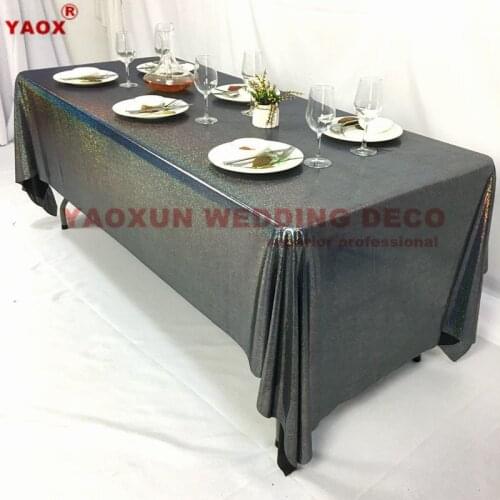 Nice Looking Laser Sequin Tablecloth Glitter Banquet Table Cloth Overlay For Wedding Event Party Decoration