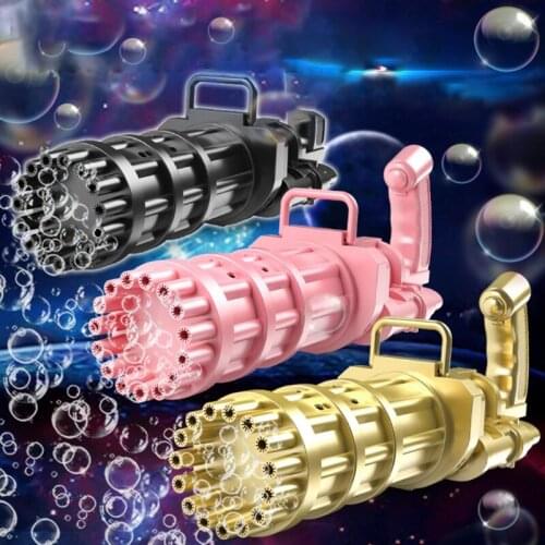 15 Holes Gatling Bubble Machine Bubble Maker Automatic Bubble Toy For Kids Outdoor Funny Activity with Family