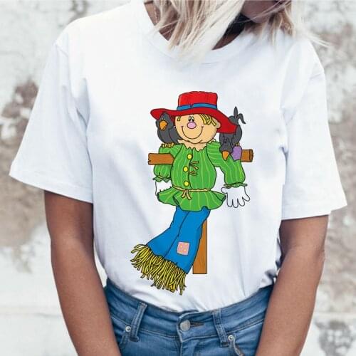 Scarecrow Cartoon Graphic Printing Funny Women T shirt 90s Girls Short Sleeve Tee Shirts Summer New Ladies T-shirt