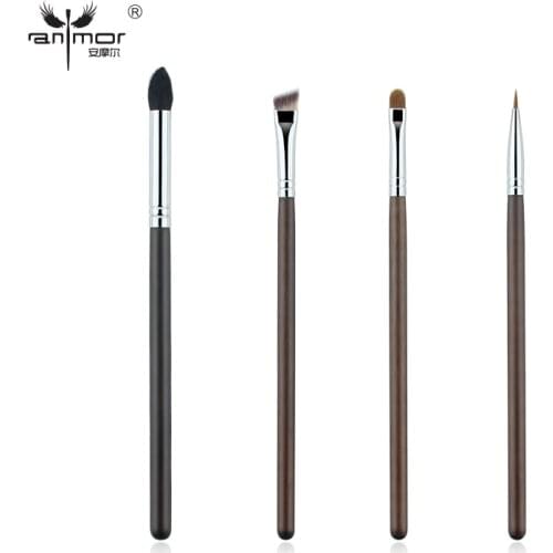 Anmor 4PCS Professional Eye Makeup Brushes Set Eye Shadow Eyebrow Eyeliner Blending Make Up Brush Synthetic Hair Cosmetic Kit
