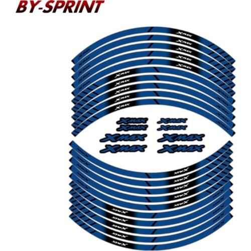 Motorcycle Wheel Sticker Inner Tire Stripe Reflective Waterproof Rim Decal Stickers Set For YAMAHA X-MAX X MAX xmax