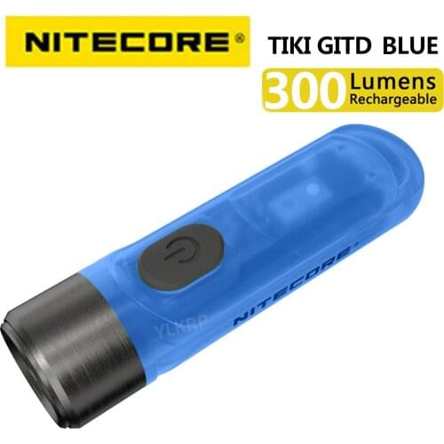 NITECORE TIKI GITD BLUE multi-light source multi-function key light, 300 lumens, USB charging