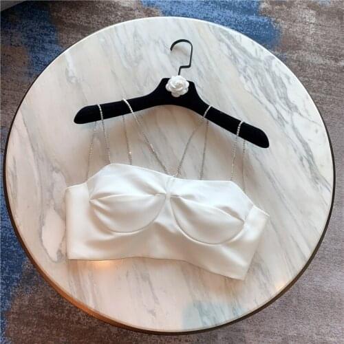 2020 Summer New European Style Sexy Short Crystal Camisole Strapless Bra Top Slim Fit Ladies Tops