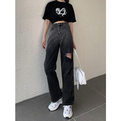 New Soft High Waist WomenS Trousers Denim Loose Streetwear Summer Girls Jeans Woman Pants Femme Pantalon Mujer Thin Velvet