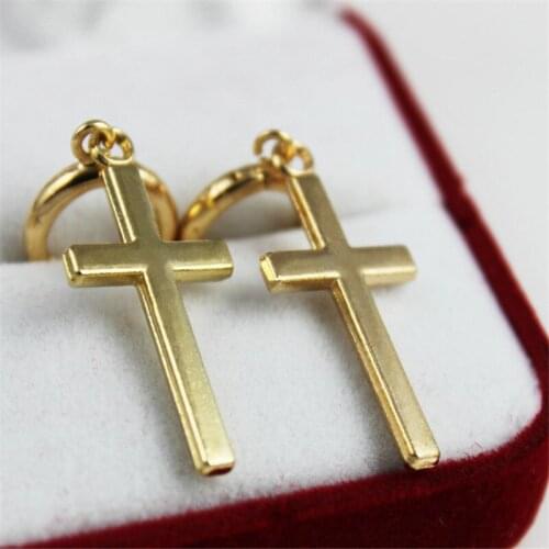 New Charms Gold Color Cross Drop Earrings for Women Bohemian Vintage Large Long Crosses Earring Pendant Jewelry Fashion Brincos