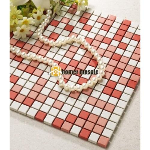 Through body ceramic tile mixed red color for bathroom shower mosaic kitchen backsplash hallway mosaic