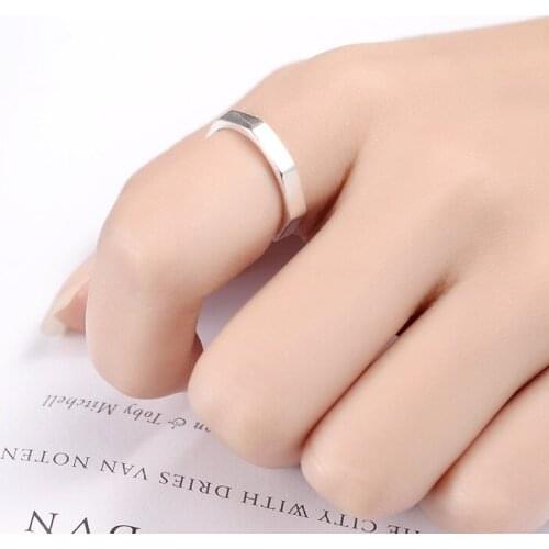 Original Design Popular Hexagon Finger Ring Simple Rings for Women Wedding Engagement Jewelry Gifts