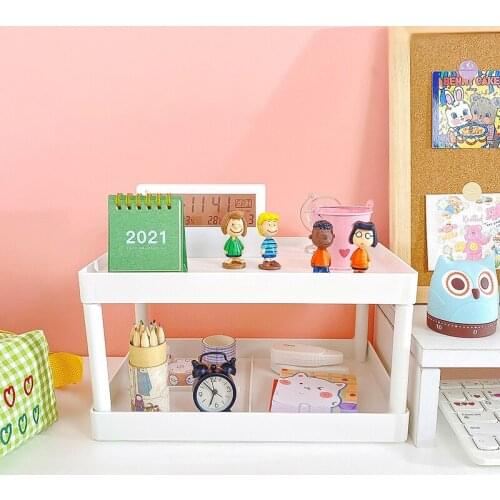 Simple Desktop Multifunctional Shelves Double-layer Storage Shelf Student Bedroom Storage Rack Cosmetics Storage Finishing Shelf