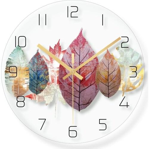 Tempered Glass Transparent Creative Mute Modern Design Wall Clock for Home Kitchen Living Room Decor Battery Operated Silent
