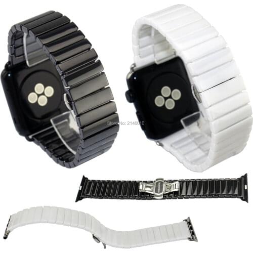Ceramic Bracelet Watch Band Strap for Apple iWatch Series 5 4 3 2 1 40mm 42mm 38mm 44mm Stainless Steel Butterfly Buckle