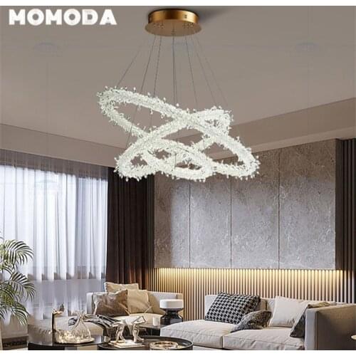 Post-modern LED Crystal Chandelier Lighting New Design Hanging Lamps for Living Ding Room Bedroom Loft Home Decor Light Fixtures