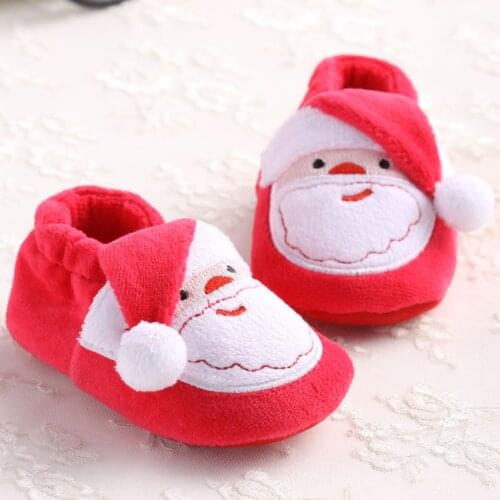 Newborn Baby Girl Christmas Soft Warm Winter Shoes First Walkers Footwear Crib Baby Supplies