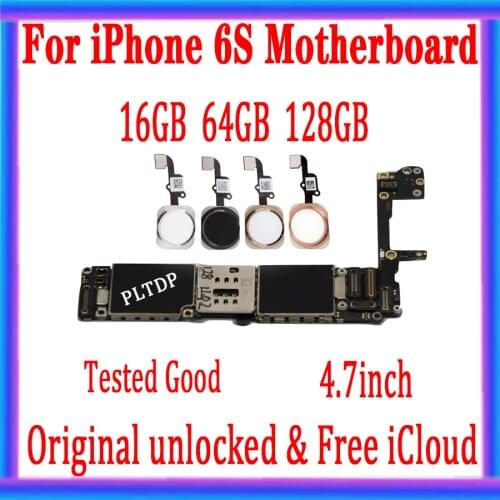 With Touch ID/Without touch ID for iphone 6S 4.7inch Motherboard,100% Original unlocked for iphone 6s Mainboard with Full Chips
